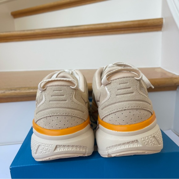 NWT Clifton L Suede Unisex NEW Leather Athletic Shoes tan shortbread beige gold - Picture 5 of 11